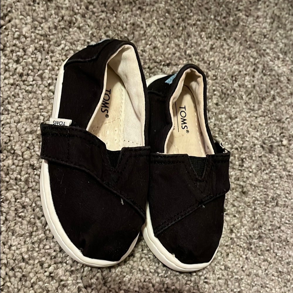 TOMS Kids Black Slip-On Shoes
